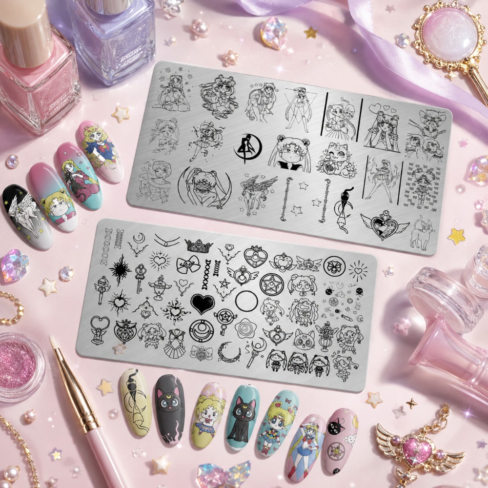 Nail Stamping Plate - Sailor Moon Anime Tırnak Damgalama Plakası,