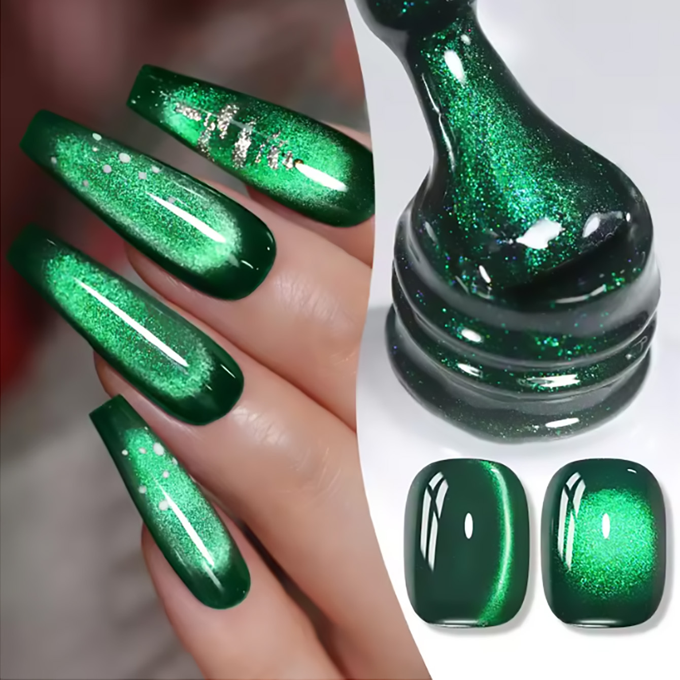 Nail Art Emerald Green - ZH 12ML Zümrüt Yeşili Mıknatıslı Kedi