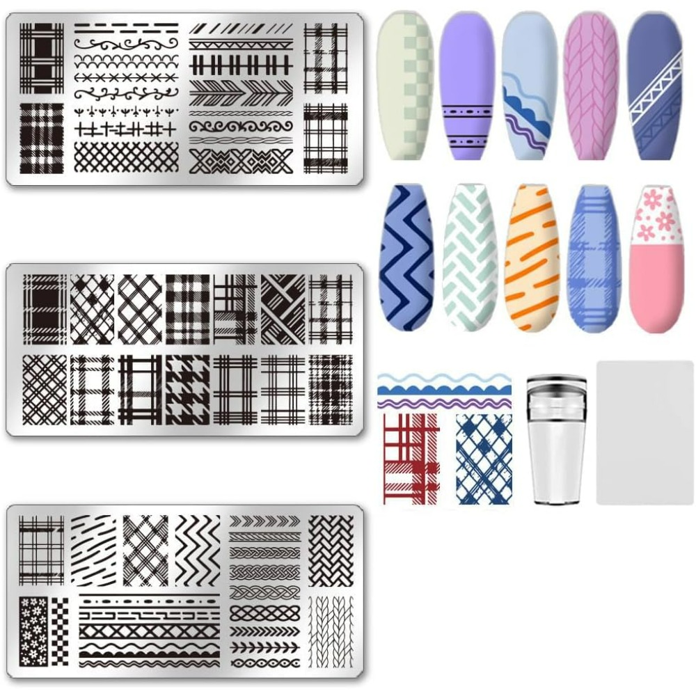 Nail Stamping Plate - 3 Adet Tırnak Damga Plakaları Seti