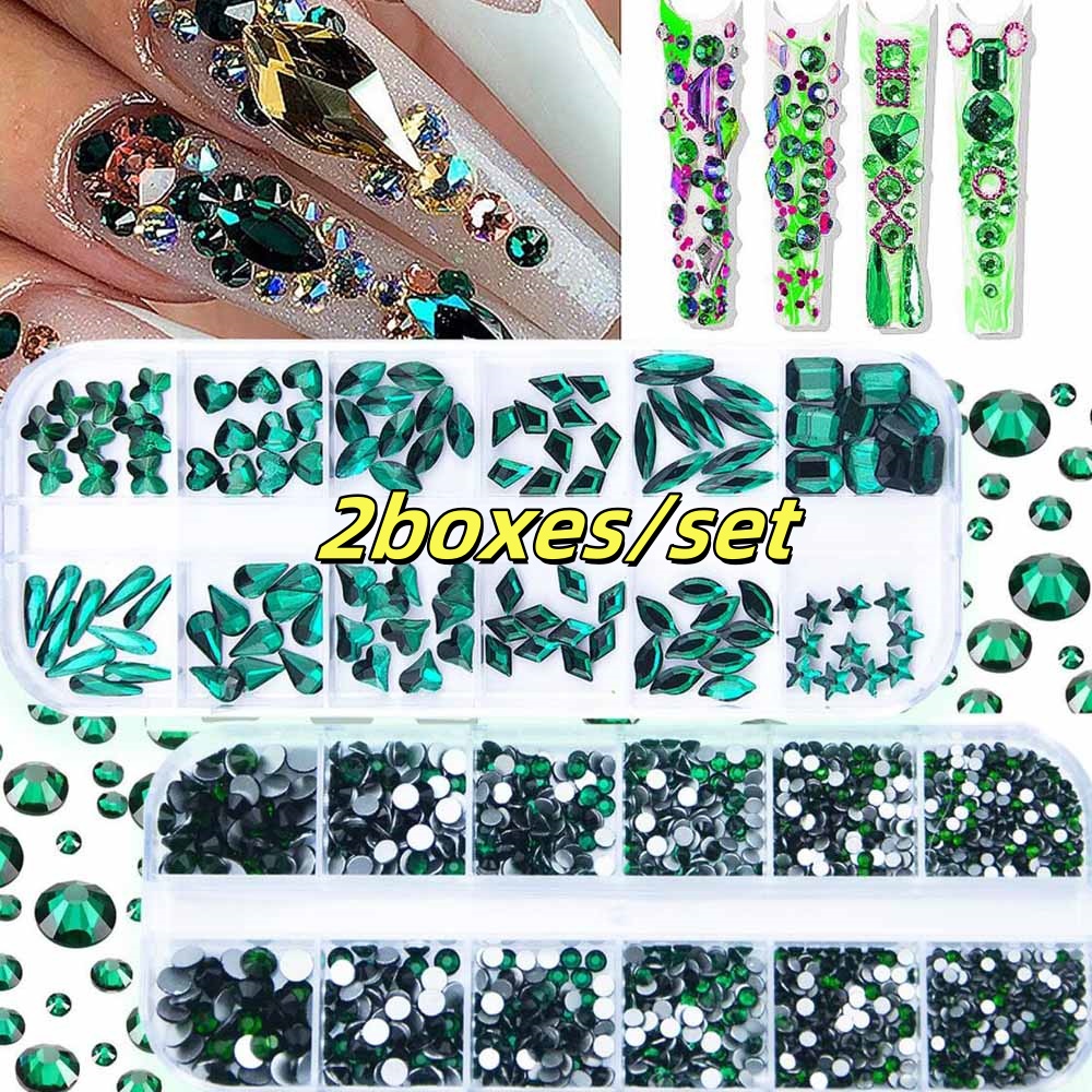 2 kutu Zümrüt Yeşili Tırnak Rh - Nail Art Emerald Green incelemesi ve fiyatı