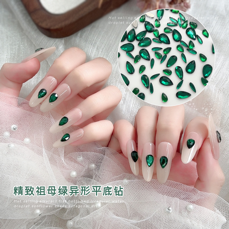 50 adet koyu yeşil düz arka 3D - Nail Art Emerald Green incelemesi ve fiyatı