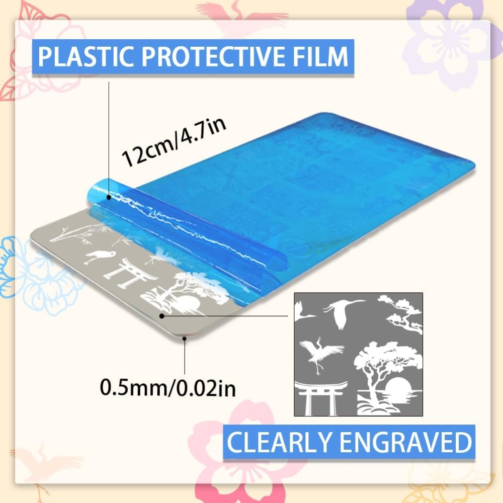 3 adet Klasik Çin Bahçesi Tırn - Nail Stamping Plate incelemesi ve fiyatı