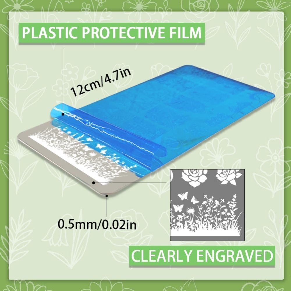 3 adet Çiçek Yaprak Tırnak Bas - Nail Stamping Plate incelemesi ve fiyatı