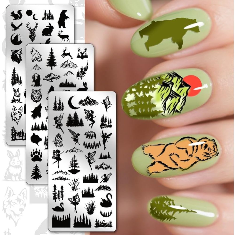 3 adet Vahşi Hayvanlar Tırnak  - Nail Stamping Plate incelemesi ve fiyatı