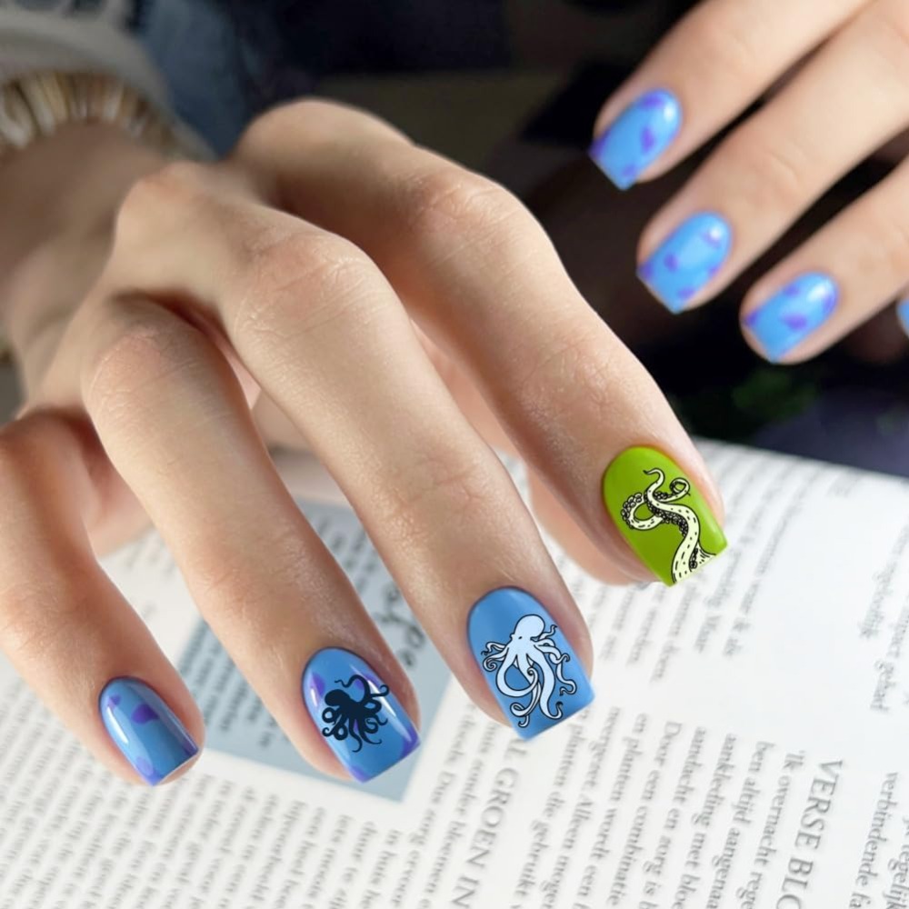 5 adet Okyanus Temalı Tırnak B - Nail Stamping Plate incelemesi ve fiyatı